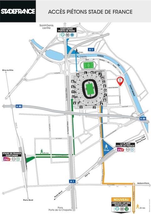 Appartement Pres Du Stade De France + Parking Gratuit Saint-Denis  Eksteriør bilde